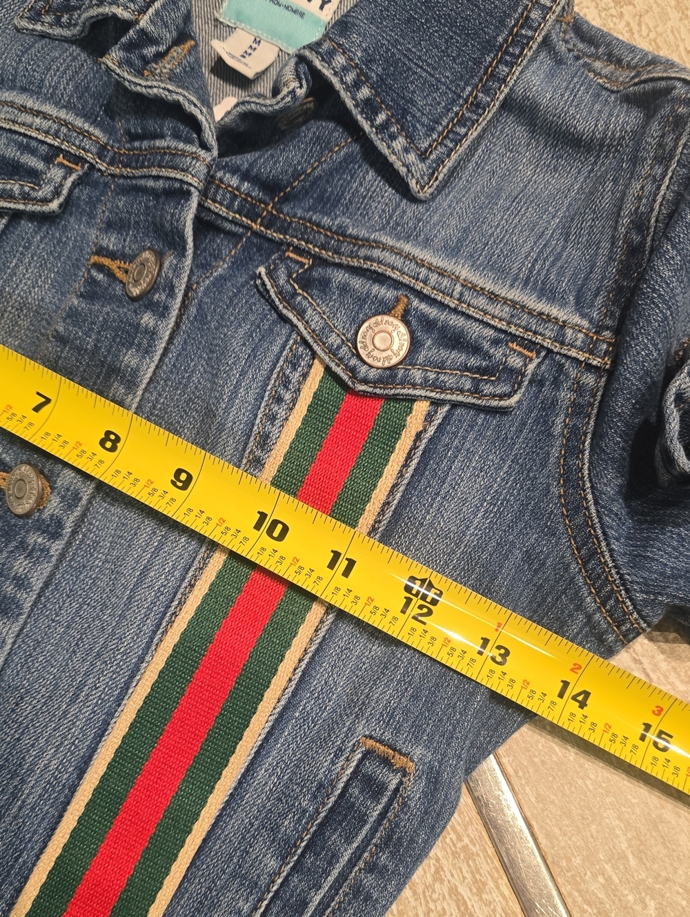 Upcycled Designer Insipered Jean Jacket - Picture 10 of 12